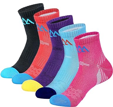 Photo 1 of innotree 5 Pack Women's Cushioned Hiking Walking Running Socks, Quarter Ankle Socks
