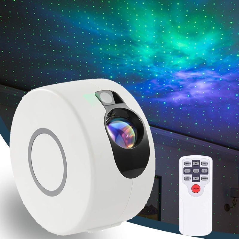 Photo 1 of DRIONO Starry Night Light Projector – Remote Control Rotating 7 Color Modes Optional Galaxy Night Light Nebular Cloud and Star Projector, RBG / Speed / Brightness Adjustable
