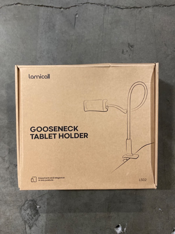 Photo 2 of Lamicall Gooseneck Tablet Holder, Tablet Stand : Flexible Arm Clip Tablet Mount Compatible with iPad Mini Pro Air, Switch, Galaxy Tabs, More 4.7-10.5" Devices - Gray
