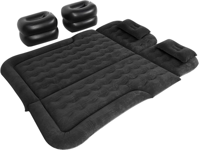Photo 1 of Leapiture Car Air Mattress, Vehicle Inflatable Bed Thickened Travel Bed Sleeping Pad Camping Mattress Portable Accessory for Outdoor Travel Camping(Black)

