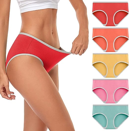Photo 1 of wirarpa Women's Cotton Underwear Mid  Rise Full Briefs Breathable LadiesPanties 5 Pack (L) NEW