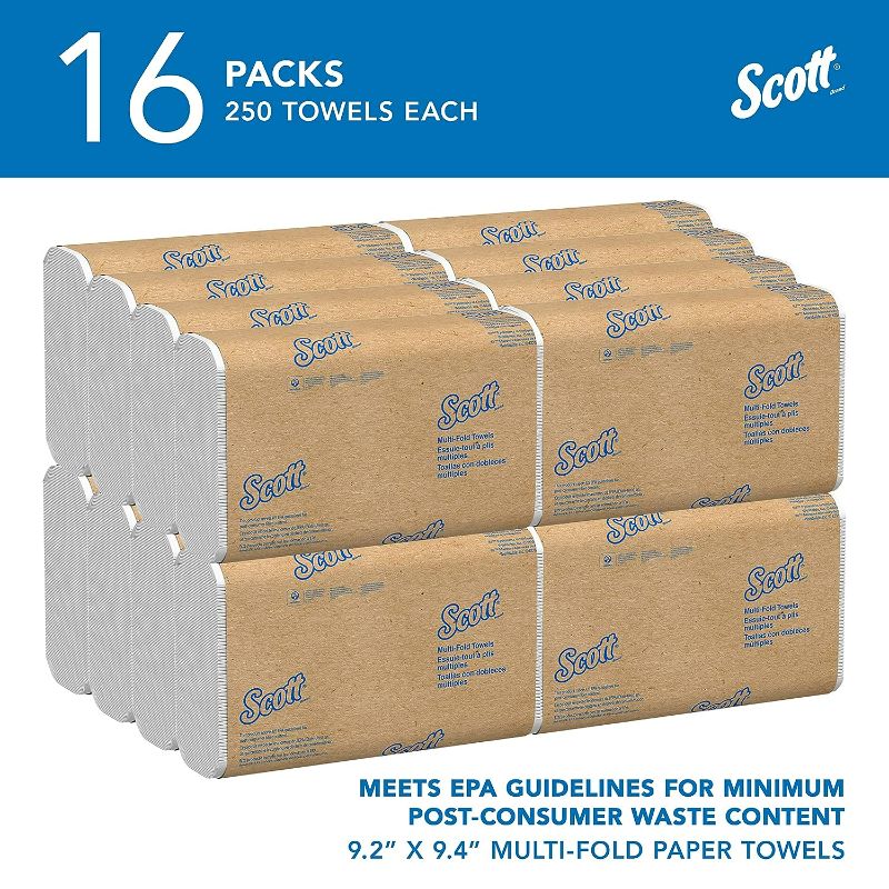 Photo 1 of Scott Essential Recycled Multifold Paper Towels, 1-ply, 250 Sheets/Pack (01804) | Quill
