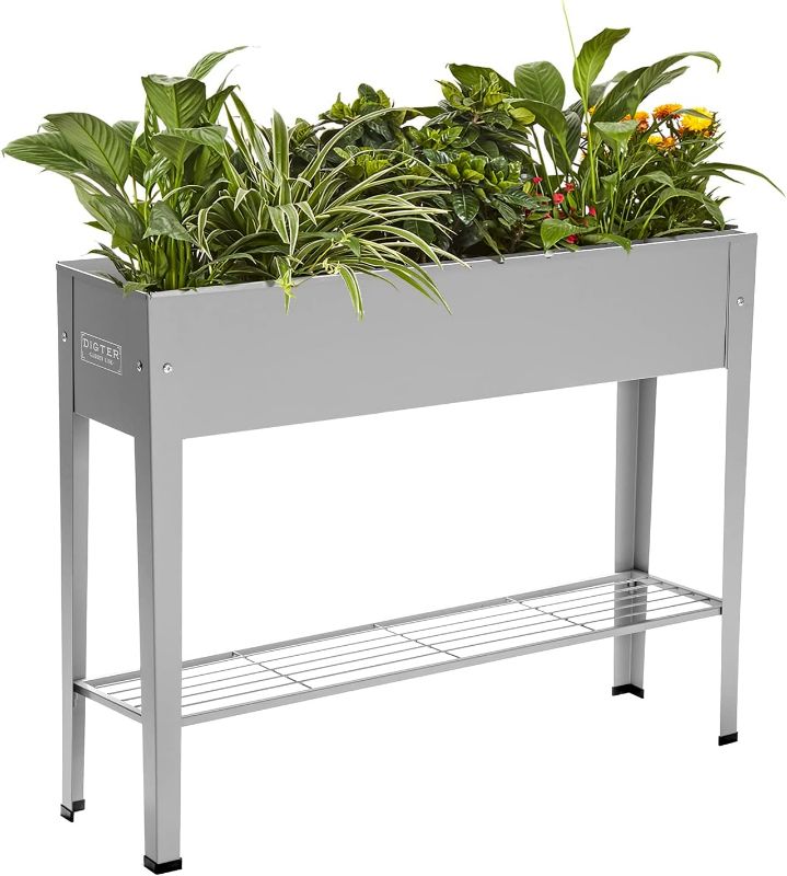 Photo 1 of ProGard Raised Garden Bed, Garden Raised Planter Box with Legs, Galvanized Garden Planter for Herbs and Vegetables (40" Grey)
