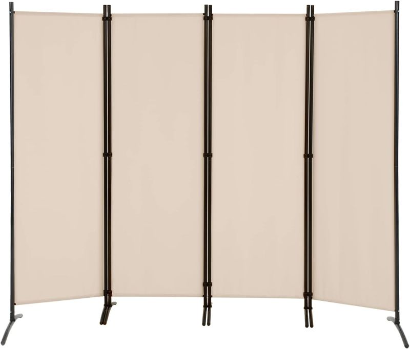 Photo 1 of 4 Panel Portable Room Divider Folding Partition Privacy Screen (Beige) NEW