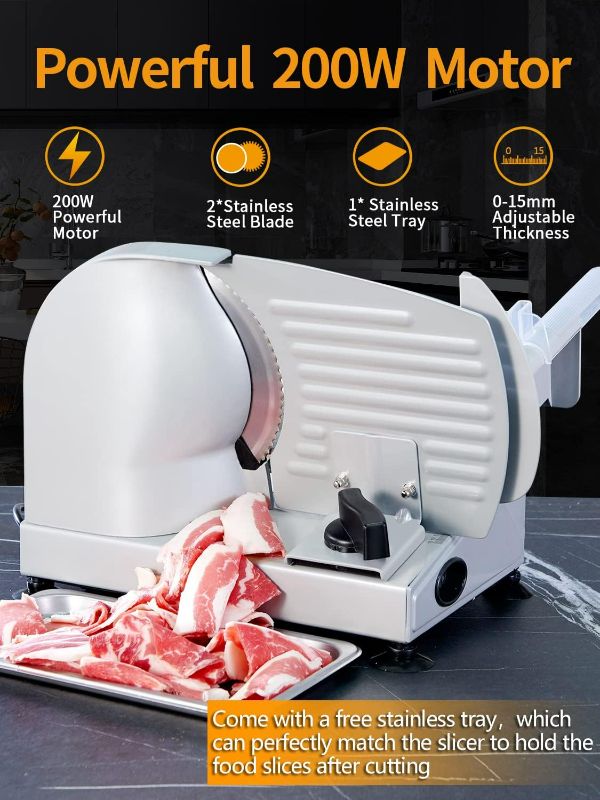 Photo 1 of SEE NOTES Meat Slicer, 200W Electric Food Slicer