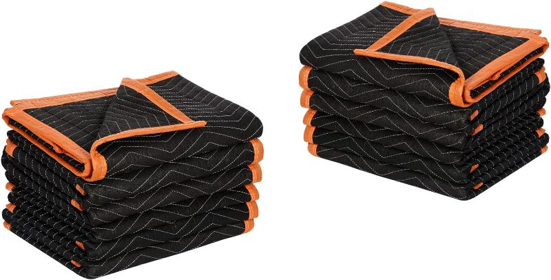 Photo 1 of SIMPLI-MAGIC 79523 Heavy Duty Padded Moving Blankets, Black/Orange, 72” x 80”, 6 Pack
