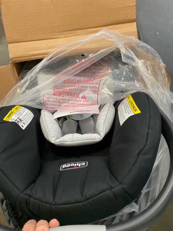 Photo 2 of Chicco KeyFit 30 ClearTex Infant Car Seat and Base, Rear-Facing Seat for Infants 4-30 lbs, Includes Infant Head and Body Support, Compatible with Chicco Strollers, Baby Travel Gear | Pewter/Grey Pewter KeyFit 30 with Cleartex Fabric