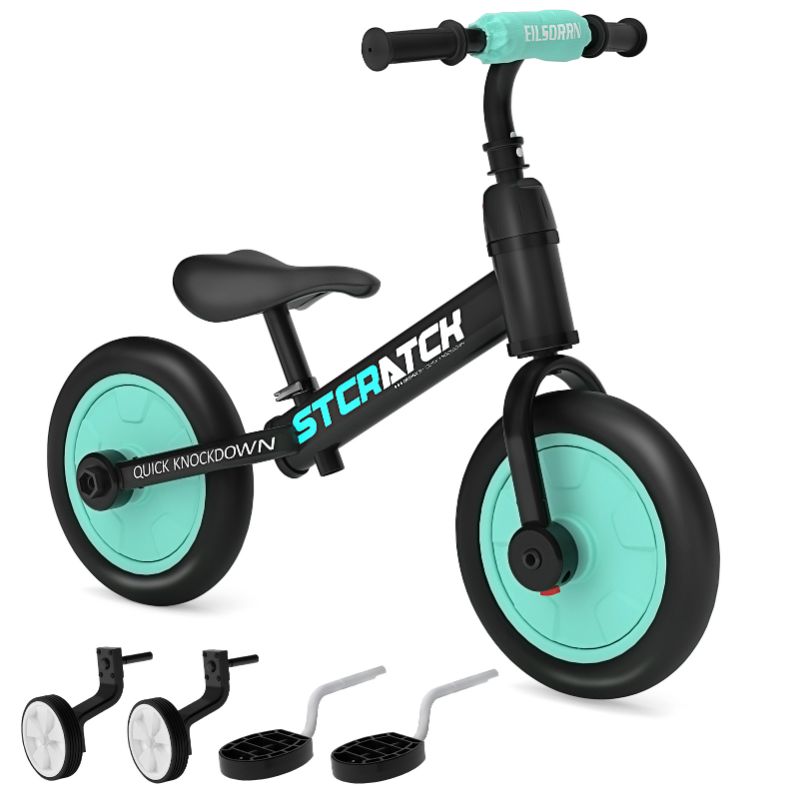 Photo 1 of  Kid Balance Bike, 4 in 1 Toddlers Training Bicycle for 2-5 Years Old Boys Girls, Lightweight with Pedals and Training Wheels, Blue