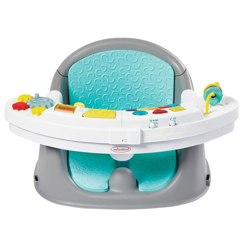 Photo 1 of Infantino Music & Lights 3-in-1 Discovery Seat and Booster - Convertible, Infant Activity and Feeding Seat with Electronic Piano for Sensory Exploration, for Babies and Toddlers, Teal
