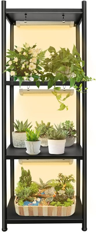 Photo 1 of ADEBOLA 4-Tier Plant Stand with High-Intensity 3000K Full Spectrum Grow Lights, Heavy Duty Shelf for Indoor Plants, Seed Starting and Seedlings
