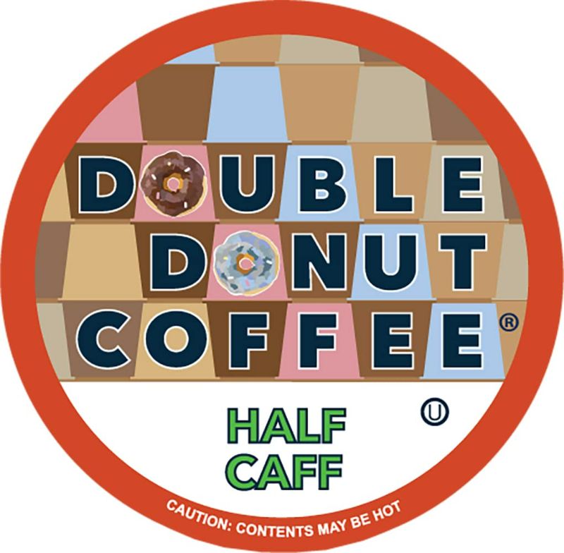 Photo 1 of Double Donut Half Caff Coffee Pods, Single Serve Half Caffeine Coffee Pods For Keurig K Cup Brewers, Medium Roast, 68 Count
