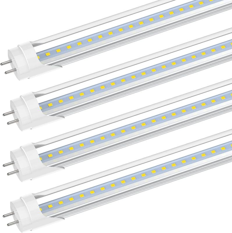 Photo 1 of Romwish 3FT LED Tube Light, T8 T10 Type B LED Light Bulb, 14W(30W Equiv), 5000K 1600LM Super Bright, 36 Inch F30T12 Fluorescent Replacement, Remove Ballast, Dual Ended Power, Clear Cover (Pack of 4)
