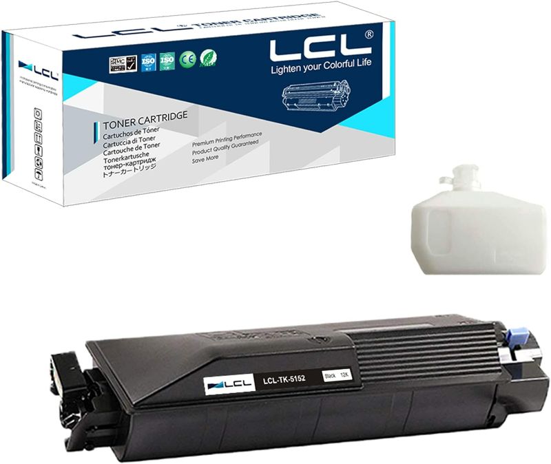 Photo 1 of SEALED, LCL Remanufactured Toner Cartridge Replacement for TK-5152K BLACK 