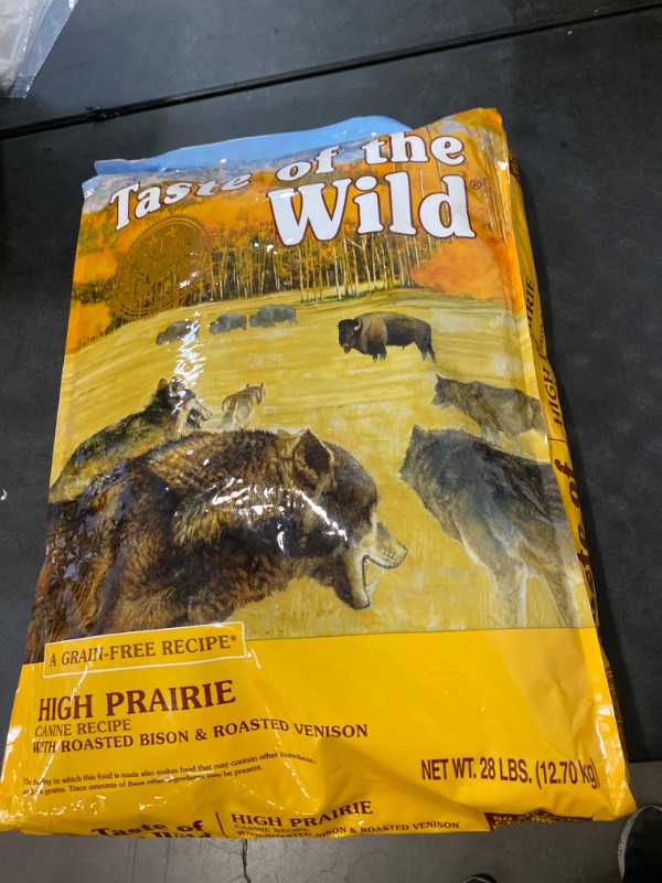Photo 2 of Taste of the Wild High Prairie Canine Grain-Free Recipe with Roasted Bison and Venison Adult Dry Dog Food, Made with High Protein from Real Meat and Guaranteed Nutrients and Probiotics 28lb Grain Free Adult 28 Pound (Pack of 1) NEW  18718