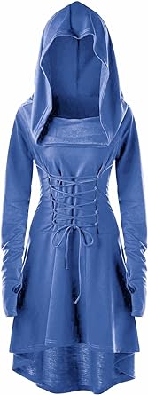 Photo 1 of LATH.PIN Women's Costume Cosplay for Halloween Carnival Partit with Hood Belt Medieval Vintage Asymmetrical Elastic Sleeves (UNKNWON SIZE), David Vase Face Vase 
