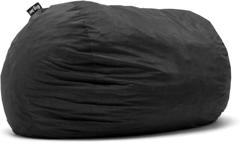 Photo 1 of Big Joe Fuf XXL Foam Filled Bean Bag Chair with Removable Cover, Black Lenox, 6 feet Giant

