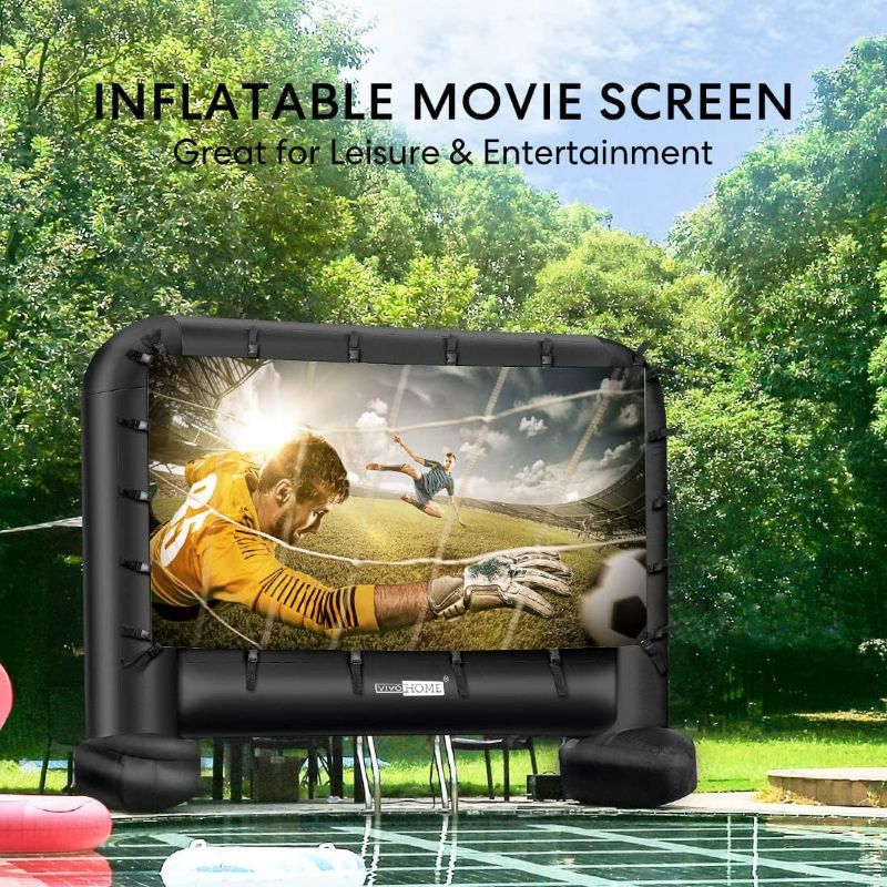 Photo 1 of VIVOHOME 14 Feet Indoor and Outdoor Inflatable Blow up Mega Movie Projector Screen with Carry Bag for Front and Rear Projection
