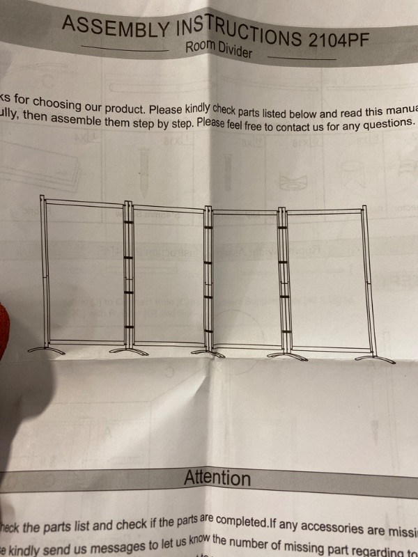 Photo 3 of Room Divider 4 Panles, Brown NEW