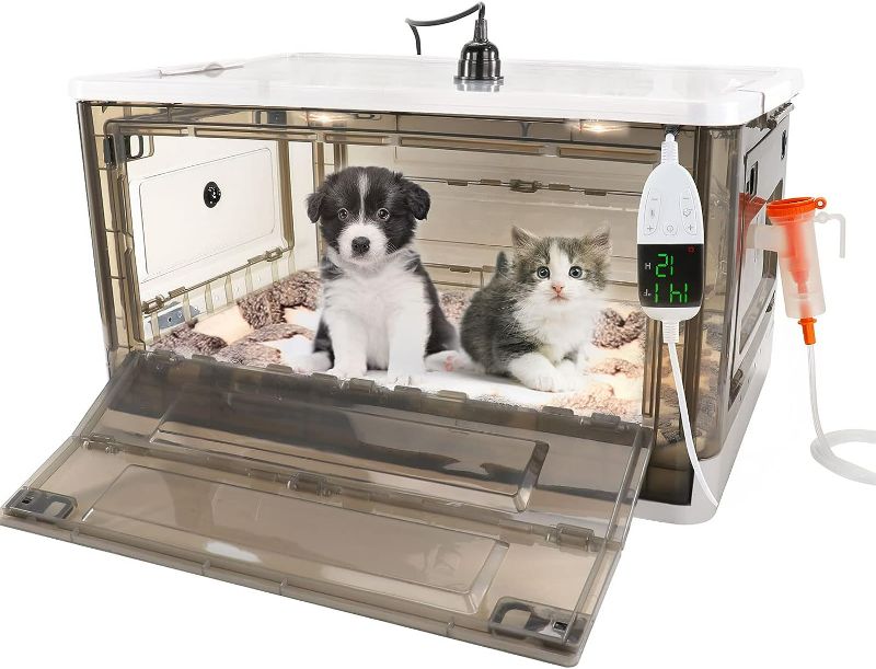 Photo 1 of HKDQ Puppy Incubator with Heating - Puppy Incubator,Incubator for Newborn Puppies and Kittens,Kitten Incubator,Incubator for Puppies with Puppy Bed Mat (85L)