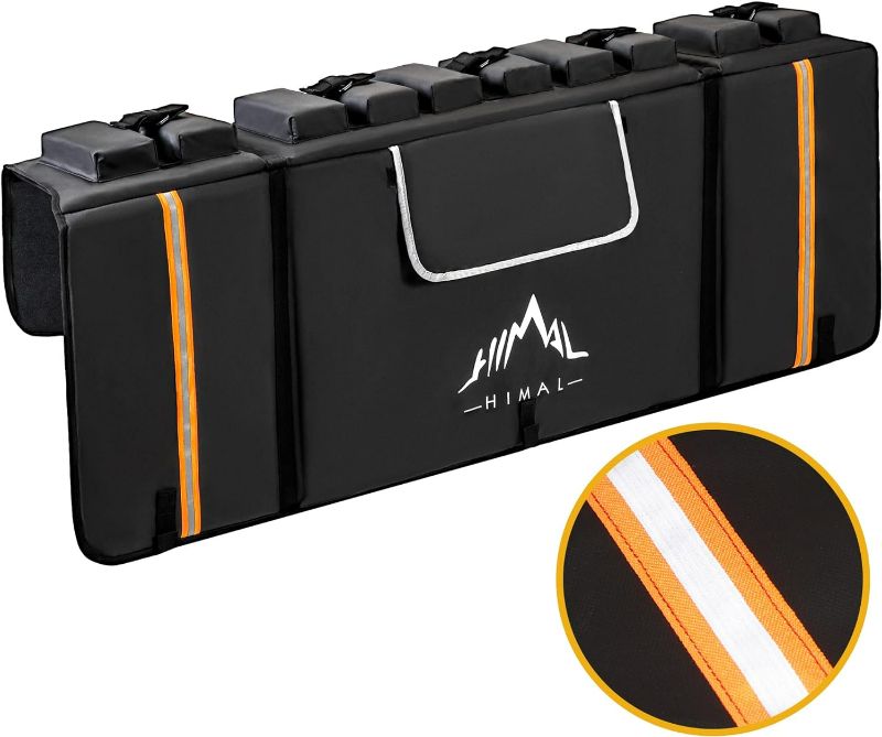 Photo 1 of GoHimal Tailgate Pad Pro for Mountain Bike, Tailgate Bike Pads Up to 5 Mountain Bikes on Most Full-Size Trucks, with Reflective Strips and Tool Pockets
