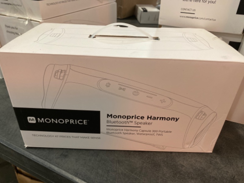 Photo 3 of Monoprice Harmony Capsule 300 Portable Bluetooth Speaker | 30W, IP67, Waterproof, TWS, Built-in Power Bank, 20+ Hour Playtime, for Home, Outdoor, Travel