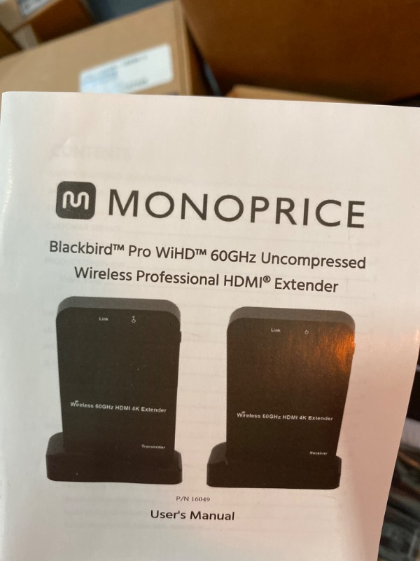 Photo 3 of Monoprice Blackbird Pro WIHD 60GHz Uncompressed Wireless Professional HDMI Extender - 30 Meter Range, Black