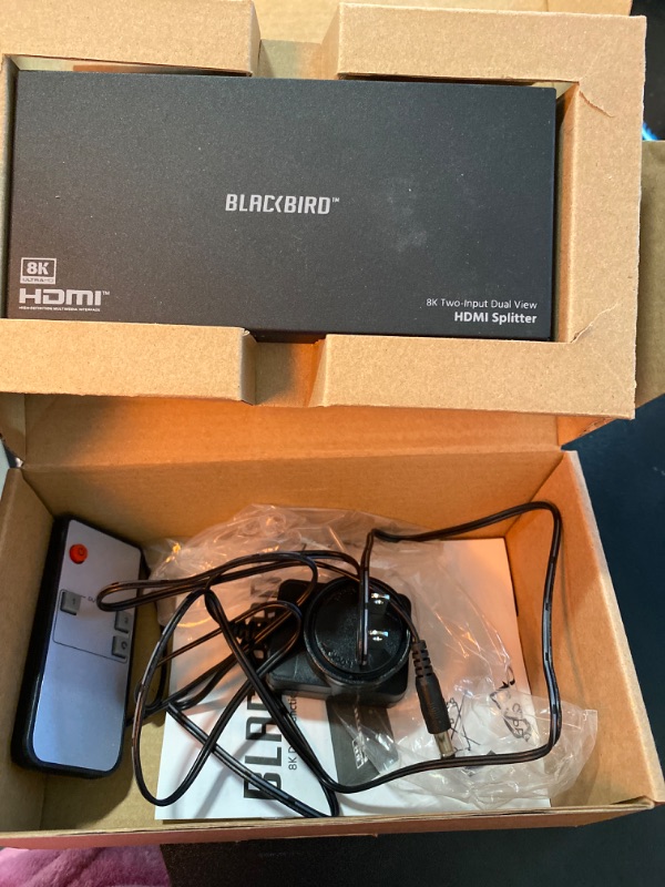 Photo 2 of Monoprice Blackbird 8K Dual Function Splitter/Switch (1x2 Splitter or 2x1 Switch), 8K@60, 4K@120, 40Gbps, HDR, HDMI 2.1, HDCP 2.3, EDID