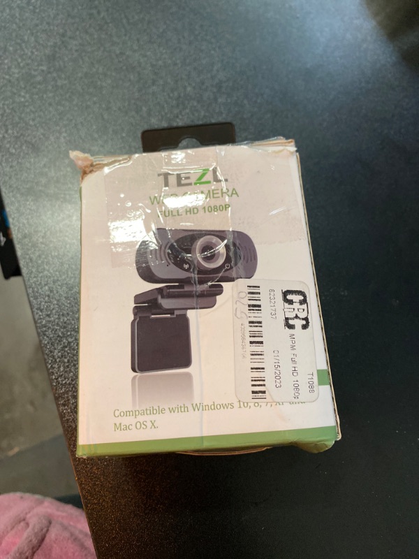 Photo 3 of TEZL Full HD 1080p Plug & Play Webcam - 30fps Video Frame Rate, Built In Noise Isolating Mic, Manual Focus Adjustment, Automatic Low Light Correction