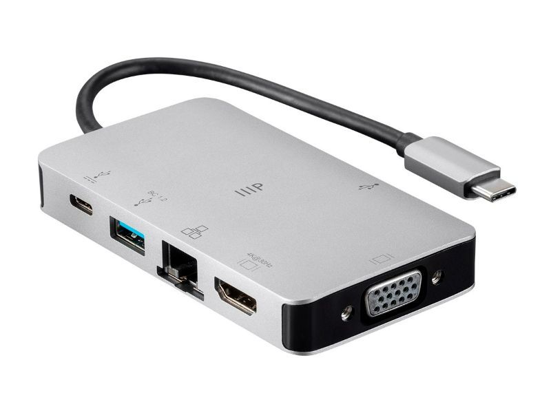 Photo 1 of Monoprice Consul Series USB-C HDMI Adapter with VGA, Gigabit Ethernet, 2-Port USB 3.0, USB-C 100W PD 3.0
