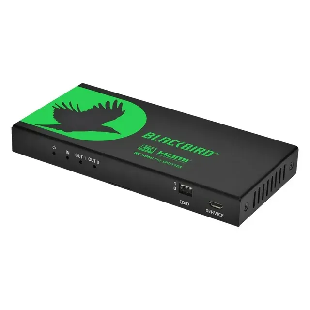Photo 1 of Monoprice Blackbird 8K60 1x2 HDMI Splitter With Audio Extraction HDMI 2.1 HDCP 2.3, for Xbox, HDTV, Computer, Projector, PS4, Fire Stick
