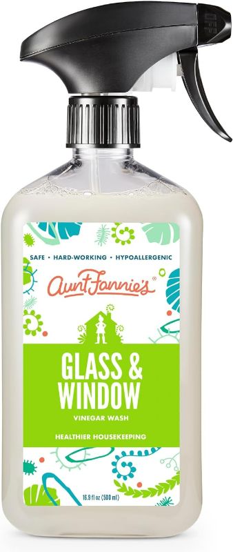 Photo 1 of Aunt Fannie's Glass & Window Cleaning Vinegar Wash, Natural Streak-Free Glass Cleaner, 16.9 Oz (Single Bottle)
