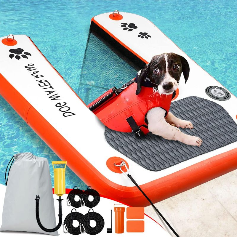 Photo 1 of Snagle Paw Dog Water ramps, Orange, XL life vest 