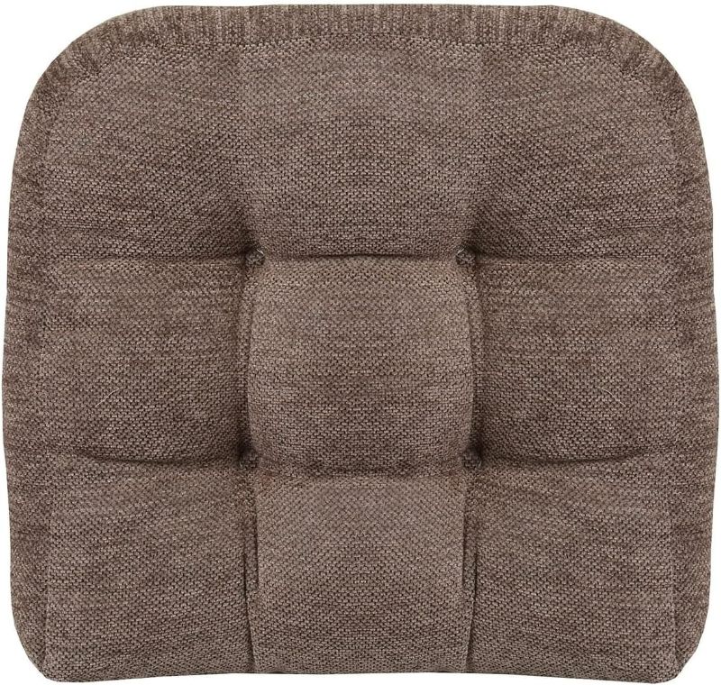 Photo 1 of HOME DISTRICT Dining Chair Cushions 4 Pack - Tufted Chair Seat Pads with Ties, Non Slip Furniture Pads, Home Kitchen Chair Seat Cushion Set 15 Inch X 15 Inch - Chocolate Brown
