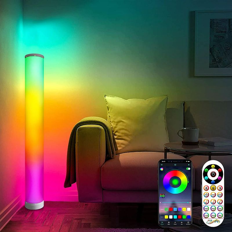 Photo 1 of 2 PACK Floor Lamp, Modern Floor Lamp Music Sync Color Changing with Remote Control APP Control, RGB Color Changing Floor Lamps