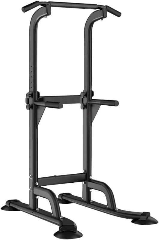 Photo 1 of SogesHome Power Tower Pull Up Bar and Dip Station Adjustable Height Dip Stand Multi-Functional Strength Training Fitness Workout Station
