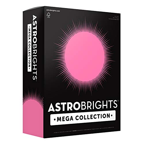 Photo 1 of Astrobrights Mega Collection, Colored Cardstock, Neon Pink, 320 Sheets, 65 Lb/176 Gsm, 8.5" X 11" - MORE SHEETS! (91681)
