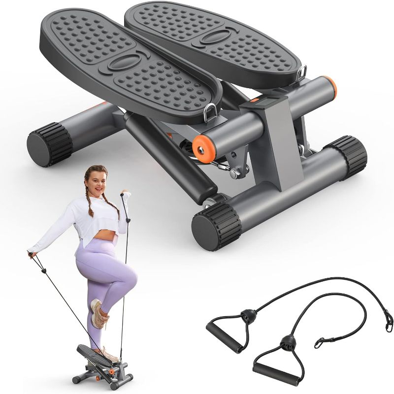 Photo 1 of Niceday Steppers for Exercise, Stair Stepper with Resistance Bands, Mini Stepper with 300LBS Loading Capacity, Hydraulic Fitness Stepper with LCD Monitor