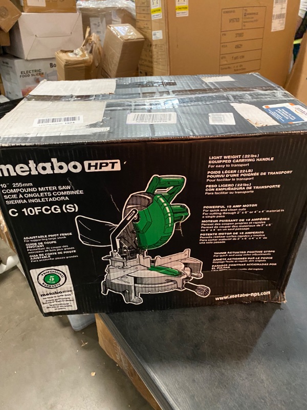 Photo 3 of Metabo HPT Compound 10" Miter Saw with 10-Inch Fine Finish Blade 