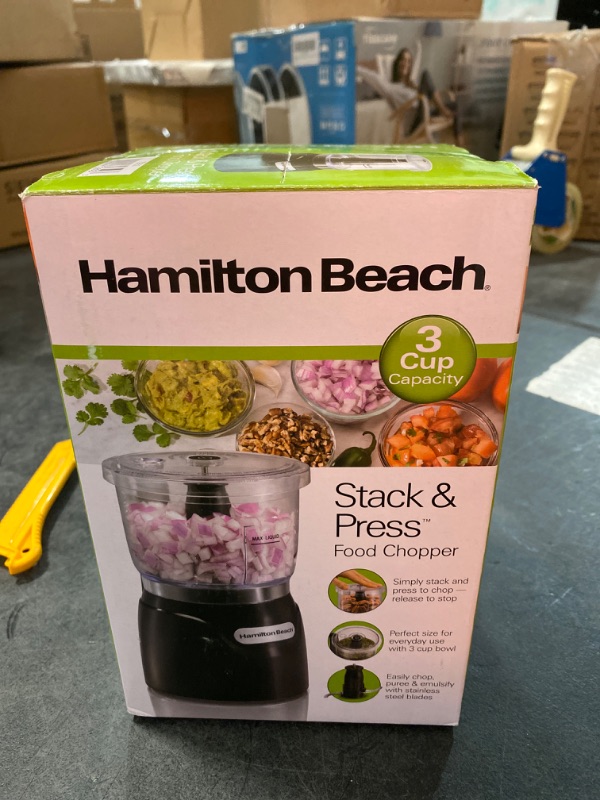Photo 2 of Hamilton Beach Stack & Press 3-Cup Food Chopper - Black
