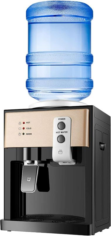 Photo 1 of PIOJNYEN Water Cooler Dispenser for 3 to 5 Gallon, 3 Temperature Settings, Top Loading Water Cooler Dispenser for Home Office School
