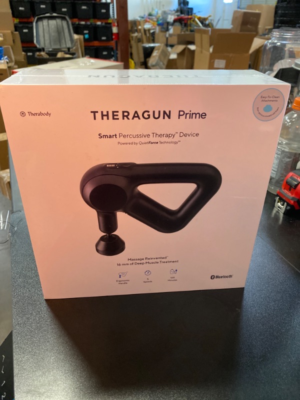 Photo 2 of Theragun Prime - Electric Handheld Massage Gun - Smart App and Bluetooth Enabled Percussion Massage for Athletes - Deep Tissue Muscle Therapy Device with Quietforce Technology (Black - 4th Generation)