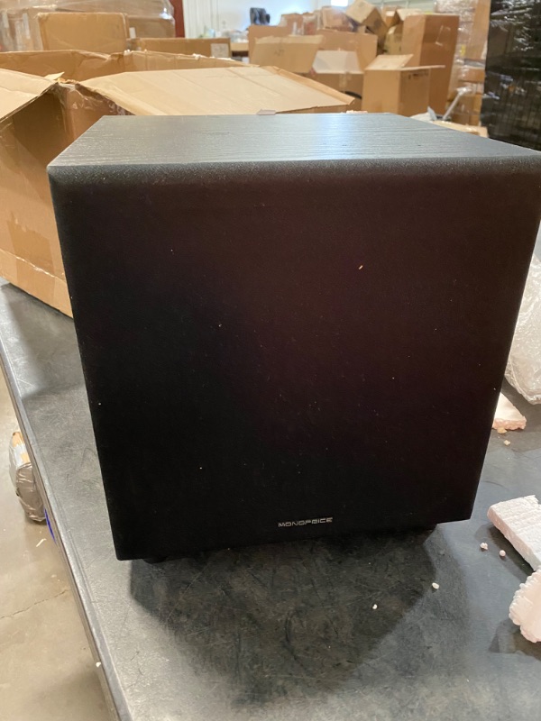 Photo 2 of Monoprice 60-Watt Powered Subwoofer - 8 Inch With Auto-On Function, For Studio And Home Theater Black

