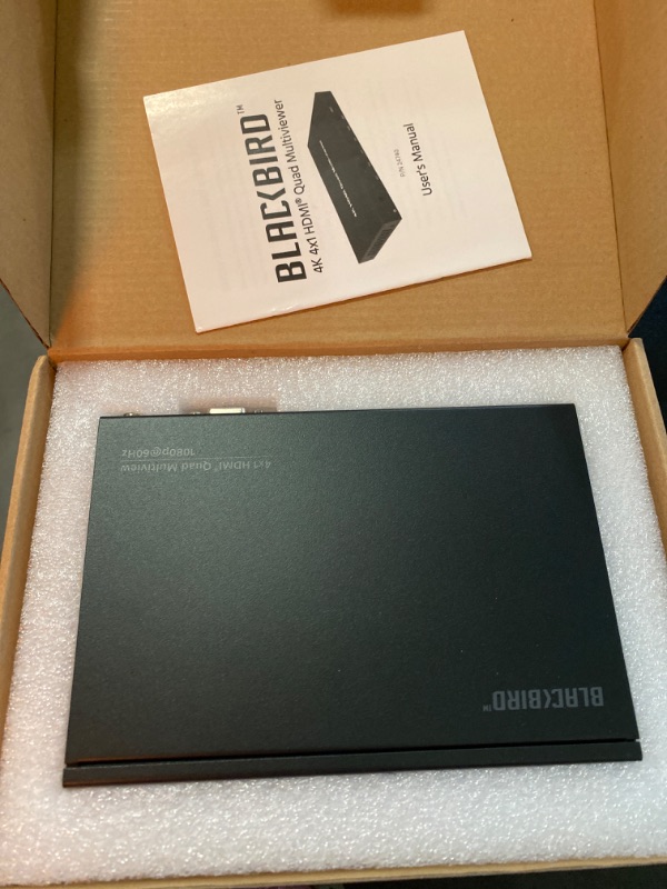 Photo 2 of Monoprice Blackbird 4K 4x1 HDMI 1.4 Switch - Quad Multiview, HDCP 2.2, Includes IR Remote, 1080P 60Hz, 10.2 Gbps, 5 Display Modes (Compatible with PS4/5 Xbox Apple TV Fire Stick Roku Blu-Ray Player)