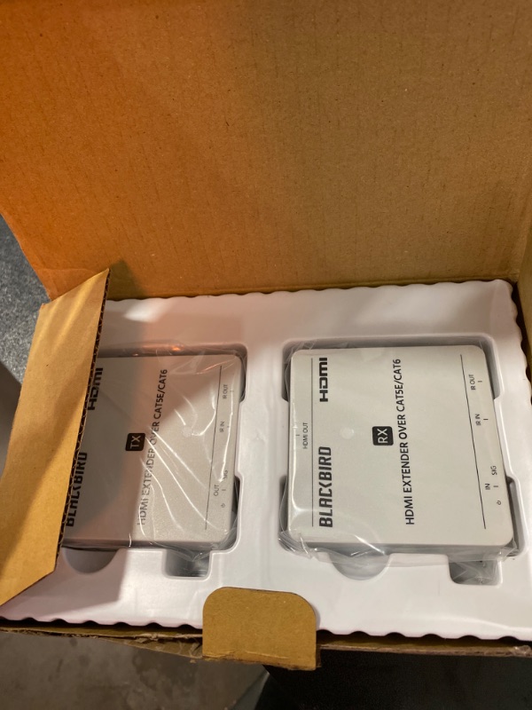 Photo 1 of Monoprice 4K HDMI Extender Over Ethernet - CAT5e/6/7, 70 Meters (229 Feet) Power Over Cable (PoC) HDMI Loop Out, Smart EDID, IR Bidirectional Passthrough, White - Blackbird PRO-Sumer Series