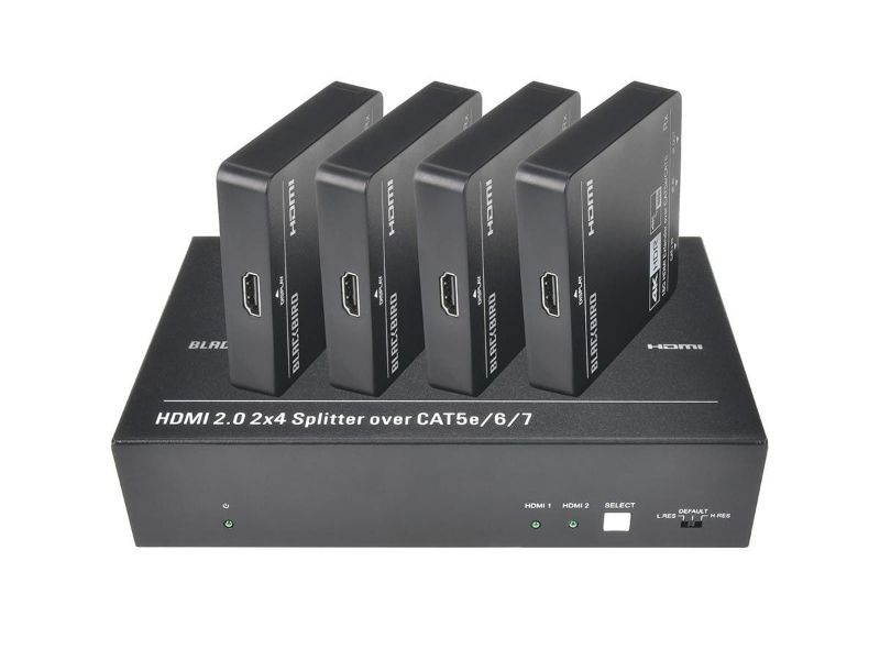 Photo 1 of Monoprice Blackbird 4K 2x4 Splitter Extender Complete Solution Kit | 4K@60 HDMI 2.0 18Gbps HDR HDMI-over-Ethernet Cat5e/6/7 80m POC Downscaler Optical
