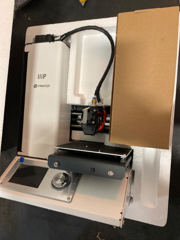 Photo 2 of Monoprice Select Mini 3D Printer v2 - White With Heated (120 x 120 x 120 mm) Build Plate, Fully Assembled + Free Sample PLA Filament, MicroSD Card