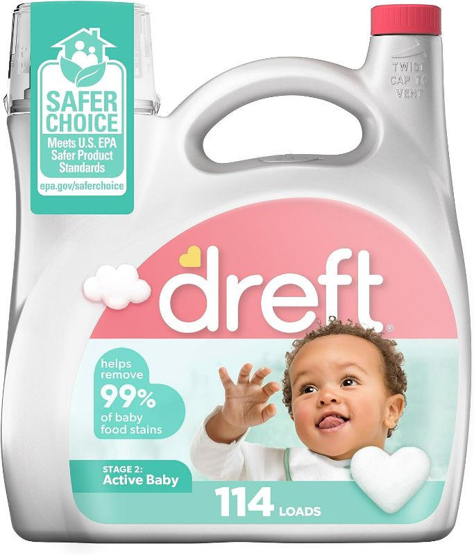 Photo 1 of Dreft Stage 2: Active Baby Liquid Laundry Detergent 114 Loads 165 fl oz
