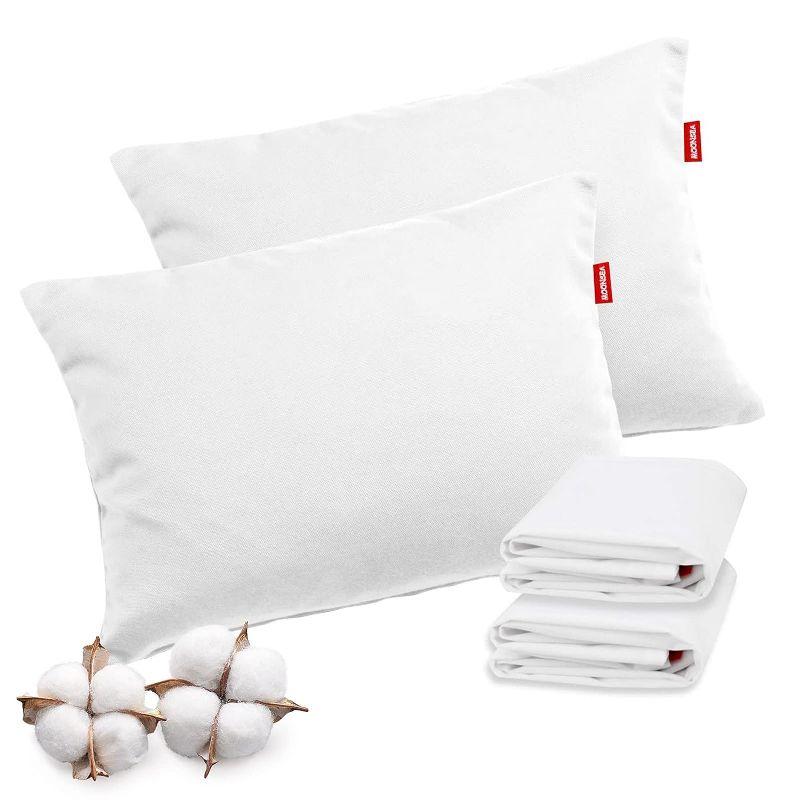 Photo 1 of Moonsea Toddler Pillow with Cotton Pillowcase 3 Pack White, Small Pillows for Sleeping Ultra Soft, Kids Pillows for Sleeping Fits Toddler Bed/Baby Crib/Cot
