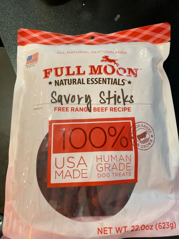 Photo 2 of Full Moon All Natural Human Grade Dog Treats, Essential Beef Savory Sticks, 22 Ounce, 1.375 Pound (Pack of 1)