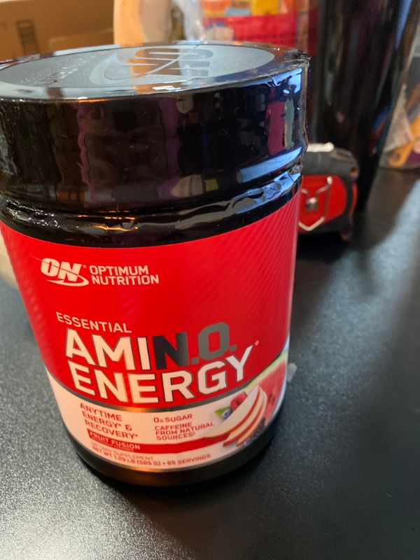 Photo 2 of Optimum Nutrition Amino Energy - Pre Workout with Green Tea, BCAA, Amino Acids, Keto Friendly, Green Coffee Extract, Energy Powder - Fruit Fusion, 65 Servings (Packaging May Vary) Fruit Fusion 65 Servings (Pack of 1)
